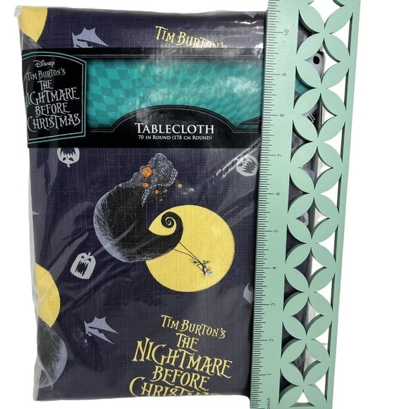Disney Nightmare Before Christmas Tablecloth 70" Round Jack Skellington Pumpkins - Picture 11 of 12